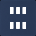 BG RPCDDB6B Evolve Grid Matt Blue 6 Module Square Front Plate - Black Trim
