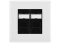 BG Nexus White Moulded 2 Gang RJ45 Data Socket NWMRJ452B Black Inserts