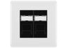 BG Nexus White Moulded 2 Gang RJ45 Data Socket NWMRJ452B Black Inserts by British General (BG-NWMRJ452B)