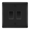 BG Matt Black 2 Gang Light Switch 1x Intermediate 1x 2 Way Custom Grid Switch