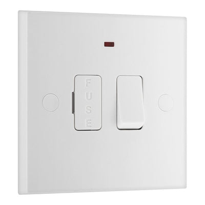 BG 951 Moulded Square Edge | White | 13A 2 Pole Neon Switched Fused Connection Unit by British General (BG-951)