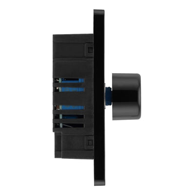 BG Evolve PCDCP82B Polished Copper 2 Gang 200W Intelligent Trailing Edge Dimmer Switch - Black Insert