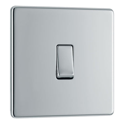BG Screwless Polished Chrome 20A 16AX Intermediate Light Switch FPC13 with 35mm Steel Back Box