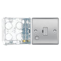 BG Nexus Brushed Steel 13A Unswitched Spur + Cable Outlet NBS55 with 35mm Steel Back Box