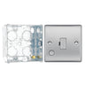 BG Nexus Brushed Steel 13A Unswitched Spur + Cable Outlet NBS55 with 35mm Steel Back Box