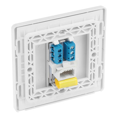 BG Evolve Brushed Steel 1 Gang Master Telephone Socket PCDBSBTM1W with 35mm Steel Back Box