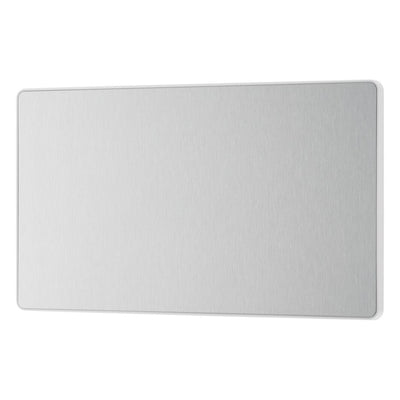 BG Evolve Brushed Steel Double Blank Plate PCDBS95W with 35mm Steel Back Box