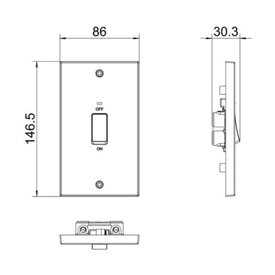 BG 973 Moulded Square Edge | White | 2 Gang 45A 2 Pole Cooker Switch by British General (BG-973)