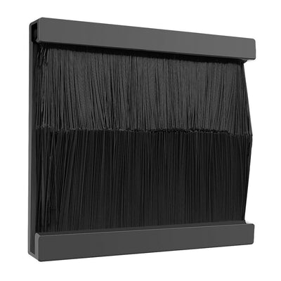 BG Black Nickel Single 2 Gang Brush Cable Entry Wall Plate Black