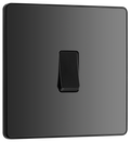 BG PCDBC13B Black Chrome Evolve 1 Gang 20A 16AX Intermediate Light Switch - Black Insert