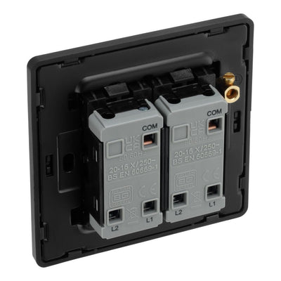 BG Evolve Matt Blue 2 Way Double Edge to Edge Rocker Switch PCDDB42EB with 25mm Steel Back Box