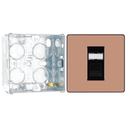 BG Evolve Polished Copper RJ45 Cat6 Single Data Outlet PCDCPRJ451B with 35mm Steel Back Box