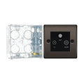 BG Nexus Black Nickle Triplex TV/FM/Sat Socket NBN67 with 35mm Steel Back Box