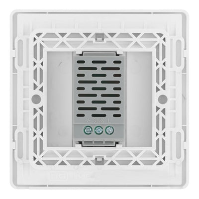 BG Evolve Pearlescent White Single Secondary Touch Dimmer Switch PCDCLTDS1W with 35mm Steel Back Box
