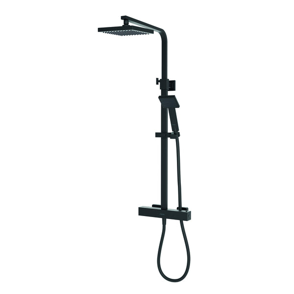 Aqualisa AQ Cool Touch Square Shower Column (inc Fixing Kit) HP - Matt Black -  AQSQBAR2.MB