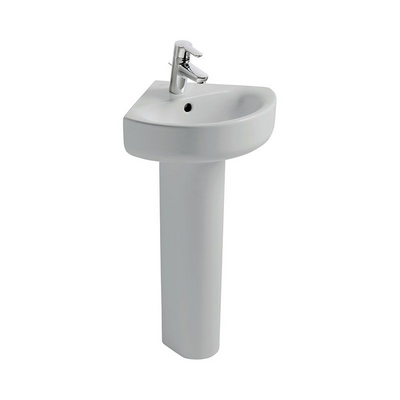 Ideal Standard Concept Arc 475mm Corner Basin With Overflow - White - E792801 by Ideal Standard (idealstandard-E792801)