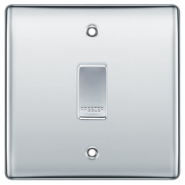 BG Polished Chrome 1 Gang Engraved Custom Labelled Appliance Grid Switch