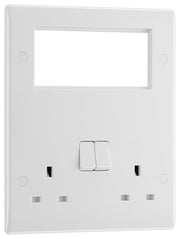 BG 822EM4 Rounded Edge | White | 2 Gang 4 Module Euro Module Combination Plate by British General (BG-822EM4)
