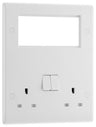 BG 822EM4 Rounded Edge | White | 2 Gang 4 Module Euro Module Combination Plate by British General (BG-822EM4)