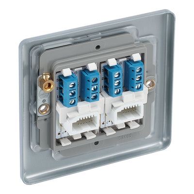 BG MC5BTS2 Metal Clad | 2 Gang Secondary Telephone Socket by British General (BG-MC5BTS2)