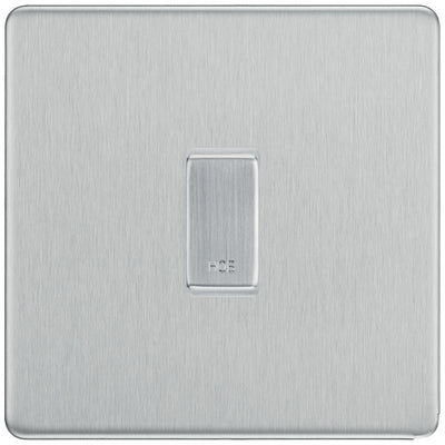 BG Screwless Brushed Steel 1 Gang Engraved Custom Labelled Appliance Grid Switch by British General (Nexus-BS-Screwless-1G)