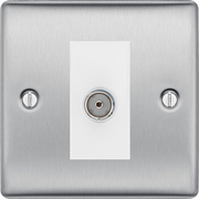 BG Nexus Metal Brushed Steel Co-axial Socket NBS60W by British General (BG-NBS60W)
