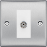 BG Nexus Metal Brushed Steel Co-axial Socket NBS60W by British General (BG-NBS60W)