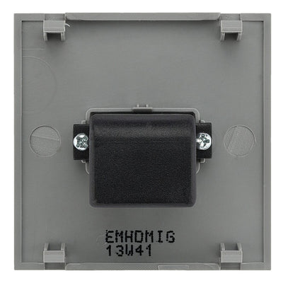 BG Nexus Brushed Steel HDMI Socket Grey Insert