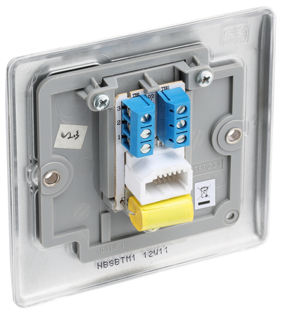 NBSBTM1 Back - This master telephone socket from British General uses a screw terminal connection and should be used where your telephone line enters your property.