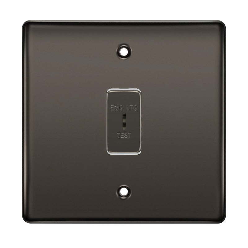 BG Black Nickel 1 Gang 2 Way Single Pole Emergency Light Test Key Grid Switch