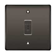 BG Black Nickel 1 Gang 2 Way Single Pole Emergency Light Test Key Grid Switch by British General (BG-NEXUS-BN-1GANG-2Way-EMG-LTG-TEST)