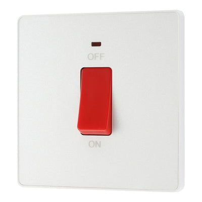 BG Evolve Pearlescent White 45A DP Single Plate + Neon PCDBC74B with 35mm Steel Back Box