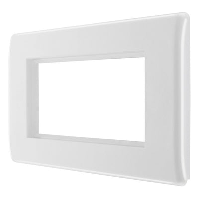 BG White 4 Gang Faceplate with 45W USB A+C Charger Modules – Black Insert