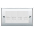 BG Nexus Polished Chrome 4 Gang RJ11 Telephone Socket Euro Module - White Insert