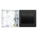 BG Evolve Black Chrome 2G Wide Rocker Light Switch PCDBC42WB with 25mm Steel Back Box