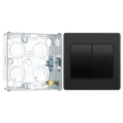 BG Evolve Black Chrome 2G Wide Rocker Light Switch PCDBC42WB with 25mm Steel Back Box