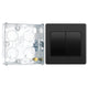 BG Evolve Black Chrome 2G Wide Rocker Light Switch PCDBC42WB with 25mm Steel Back Box