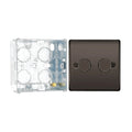 BG Nexus Metal Black Nickle 200W 2 Way Double Trailing Edge Dimmer Switch NBN82 with 35mm Steel Back Box