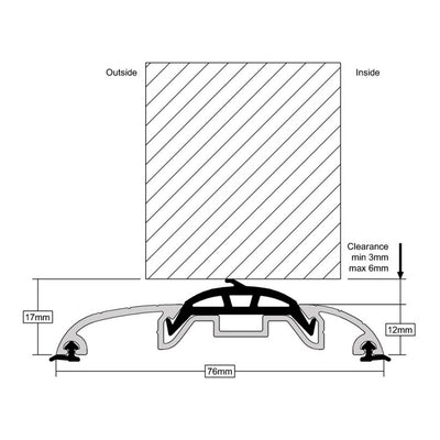 124978: Stormguard SG100 Threshold Sill Aluminium / 1000mm by Astroflame (Astro-ADSG100SA/1000)