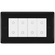 BG Nexus Matt Black Quad Master Touch Dimmer Switch White Inserts NFBTDM4W by British General (BG-NFBTDM4W)