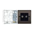 BG Nexus Black Nickle Double Coaxial Socket NBN61 with 35mm Steel Back Box