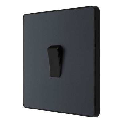 BG Evolve Matt Grey 1 Gang 20A 16AX Intermediate Light Switch PCDMG13B with 35mm Steel Back Box