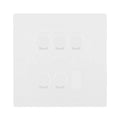 BG Evolve Pearlescent White 5 Gang Trailing Edge LED Dimmer Light Switch 2 Way Custom Switch