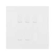 BG Evolve Pearlescent White 5 Gang Trailing Edge LED Dimmer Light Switch 2 Way Custom Switch by British General (Evolve-PW-CUSTOM-5GANG-5xDIMMER-2WAY)