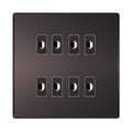 BG Nexus Screwless Black Nickel 8 Gang Flex Outlet Socket