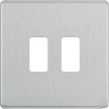 BG Electrical RFBS2 Nexus Grid Brushed Steel Screwless Front Plate 2 Module