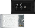 BG Nexus Matt Black Quadplex TV FM SAT (x2) NFB69 with 35mm Steel Back Box
