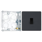 BG Evolve Matt Grey 20A 16AX Single Light Switch PCDMG12B with 25mm Steel Back Box