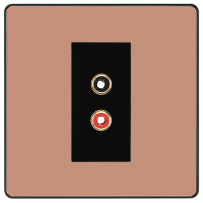 BG Evolve Polished Copper Euro Module RCA X 2 Outlet PCDCPRCA2B