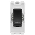 BG Evolve Black RRLTPCDB 20 Amp Double Pole Appliance Grid Switch Labelled Lights